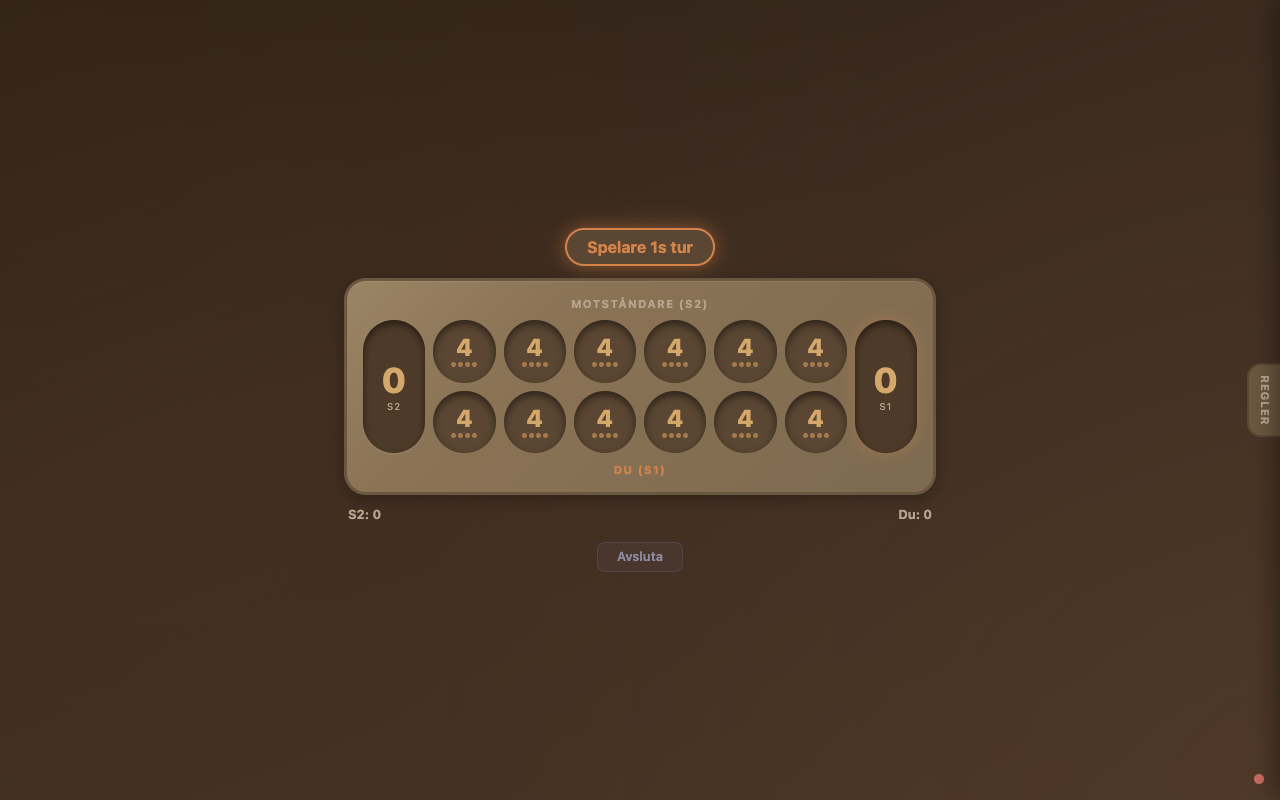 Kalah — urgammalt strategispel med stenar och gropar